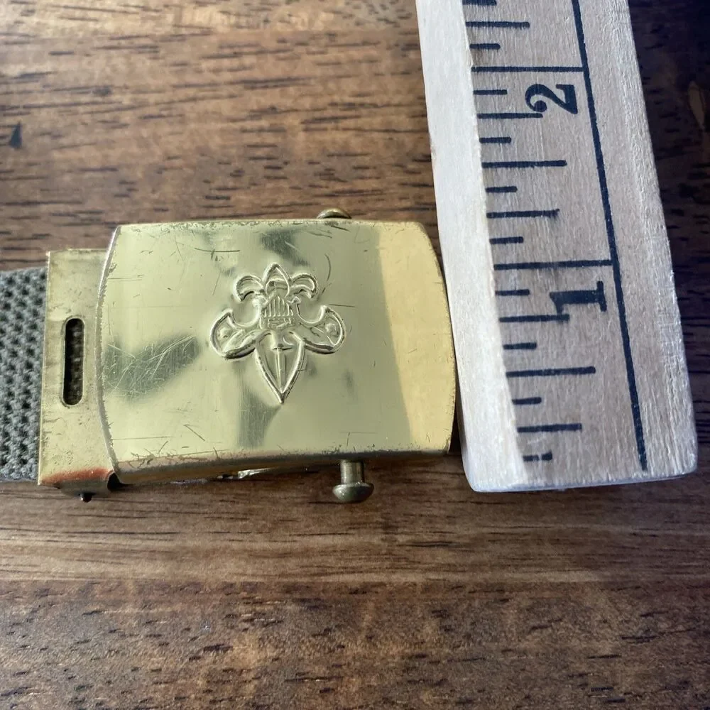 BSA Boy Scouts of America 40” Uniform Adjustable Belt Eagle Olive Green USA